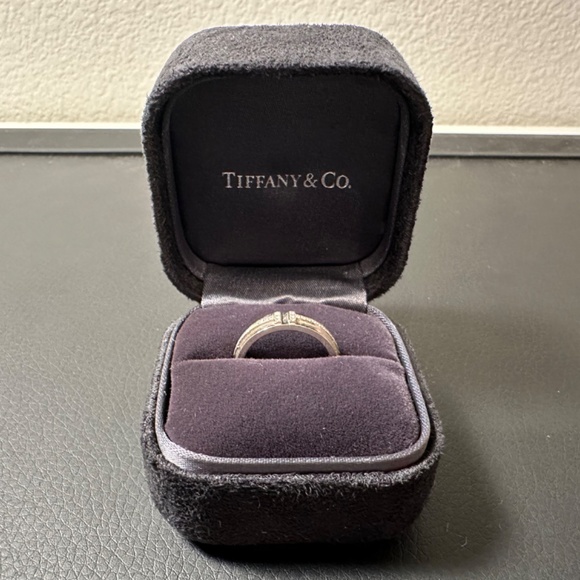 Tiffany T:Narrow Pavé Diamond Ring in White Gold | Tiffany  The Tiffany T Narrow Diamond Ring in 18k White Gold